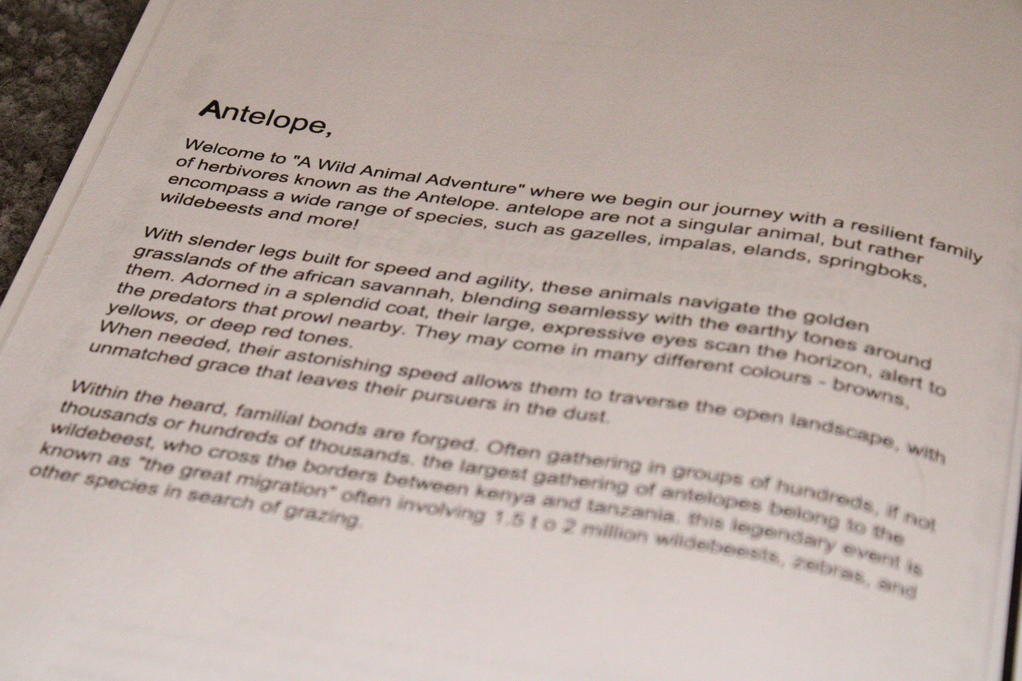 A Wild Animal Adventure - Educational Colouring Book