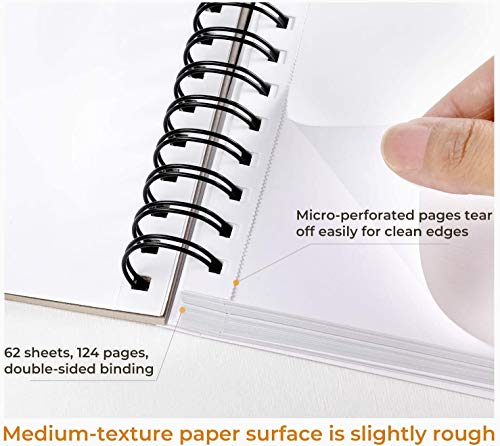 Mix Media Pad, Ohuhu Square 8.3"x8.3" Mixed Media Art Sketchbook